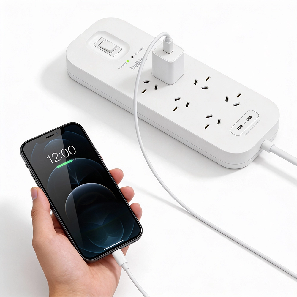 Belkin 6-Outlet Surge Protector with Dual USB-C 30W PPS 2m Cord