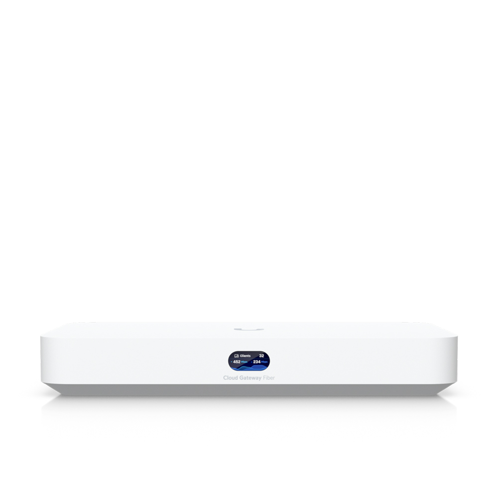 Ubiquiti Cloud Gateway Fiber, UCG-Fiber, Desktop 10G Cloud Gateway, Integrated PoE Switch, Selectable NVR Storage, Full UniFi Application Support